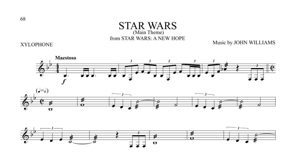 Star Wars (Main Theme) (Xylophone Solo) - Print Sheet Music Now