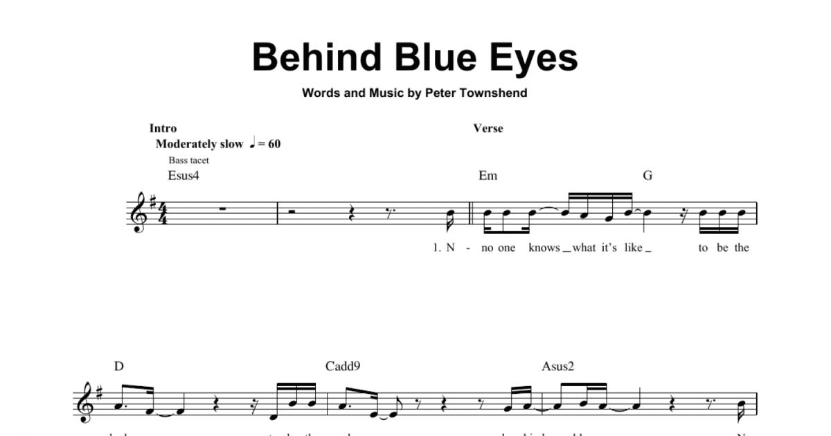 Behind Blue Eyes (Bass Guitar Tab) - Print Sheet Music Now