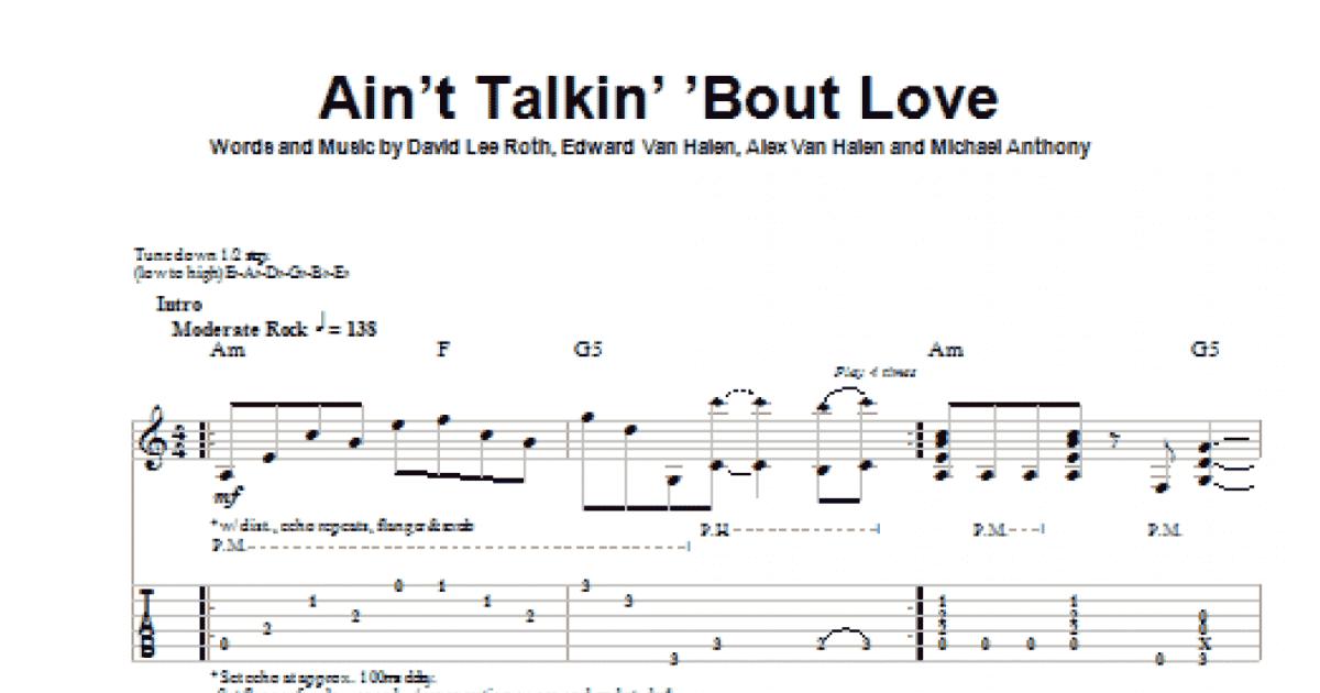 Aint Talkin Bout Love Guitar Tab Single Guitar Sheet Music