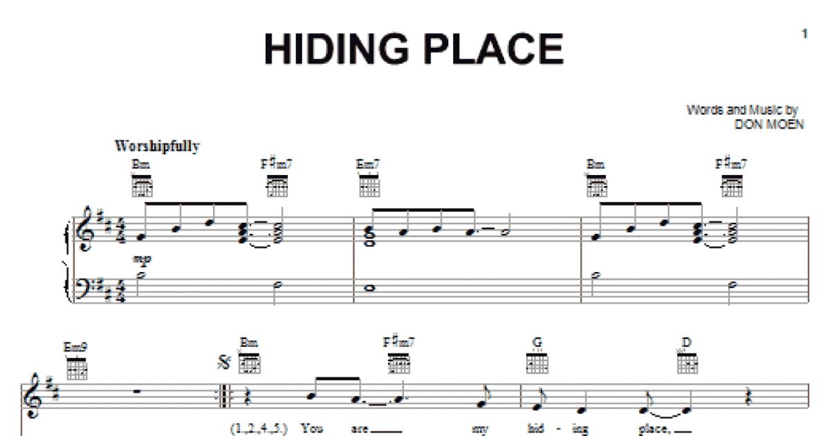 You Are My Hiding Place – Sheet Music with Guitar Chords – One Voice Hymnal