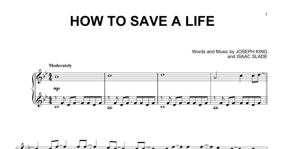 How To Save A Life Piano Solo Print Sheet Music Now 5378