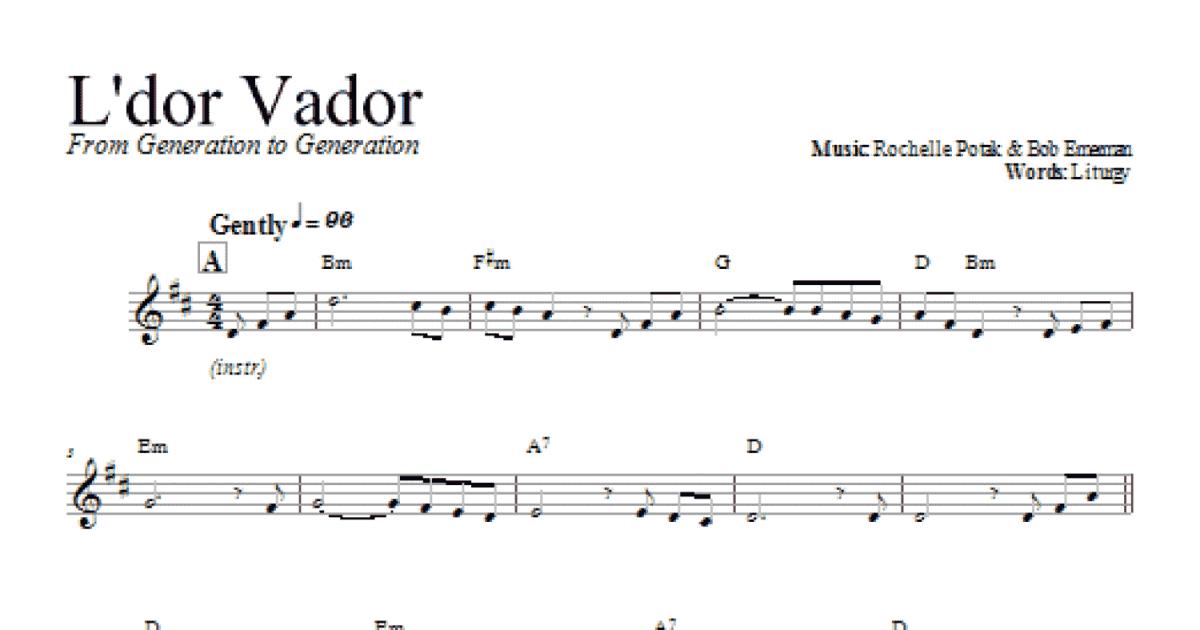 L'dor Vador (2-Part Choir) - Print Sheet Music Now