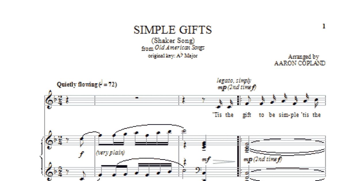 Simple Gifts (Unison ) arr. Aaron Copland