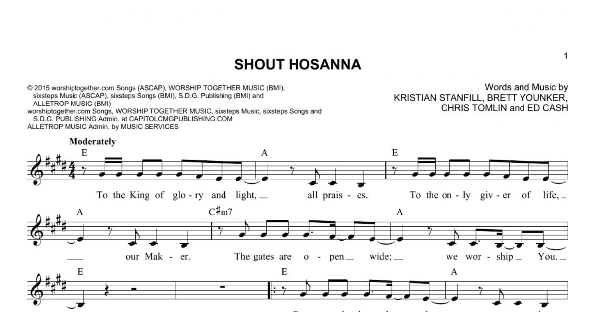 Shout Hosanna sheet music (fake book) (PDF-interactive)