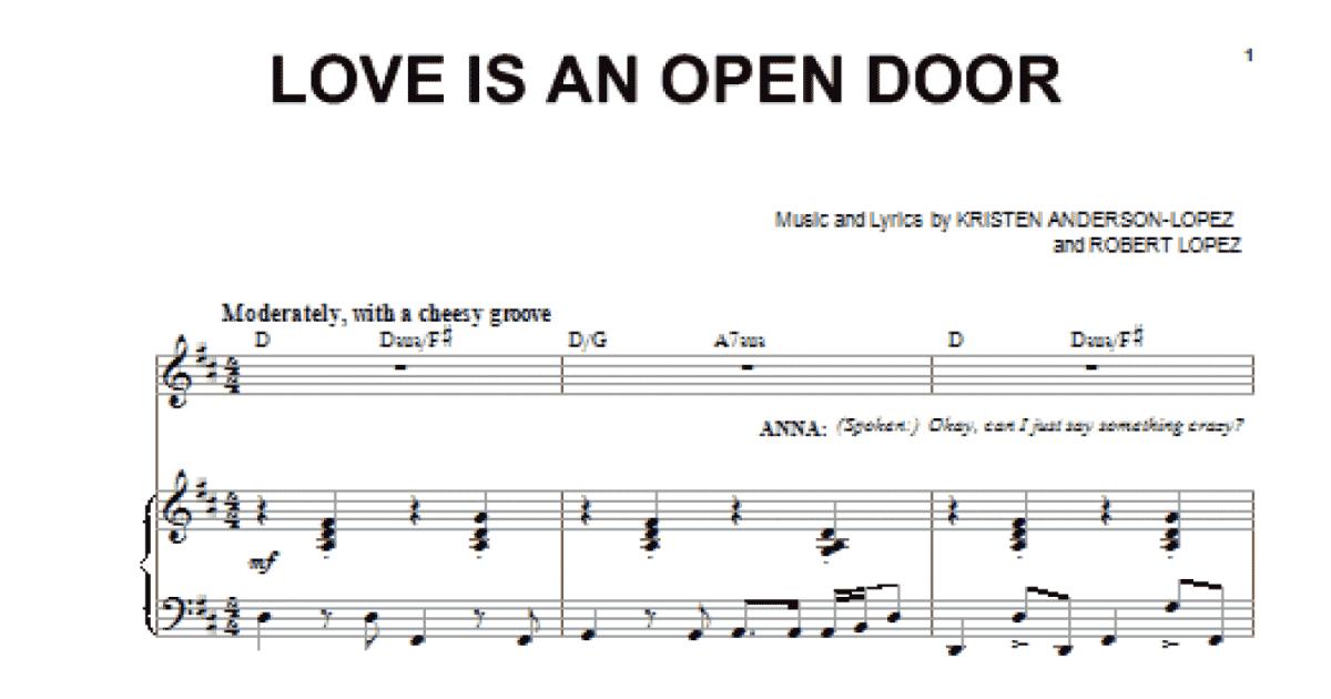 love is an open door frozen lyrics