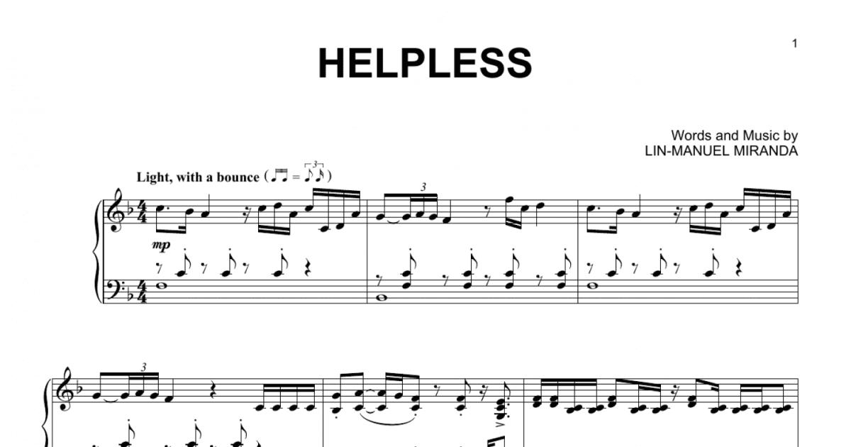 Helpless (from Hamilton) (arr. David Pearl) (Piano Solo) - Sheet Music