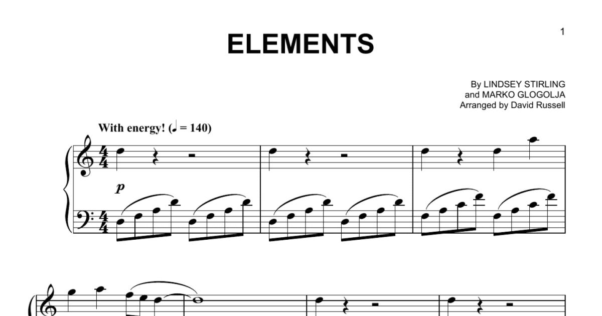 lindsey stirling elements sheet music