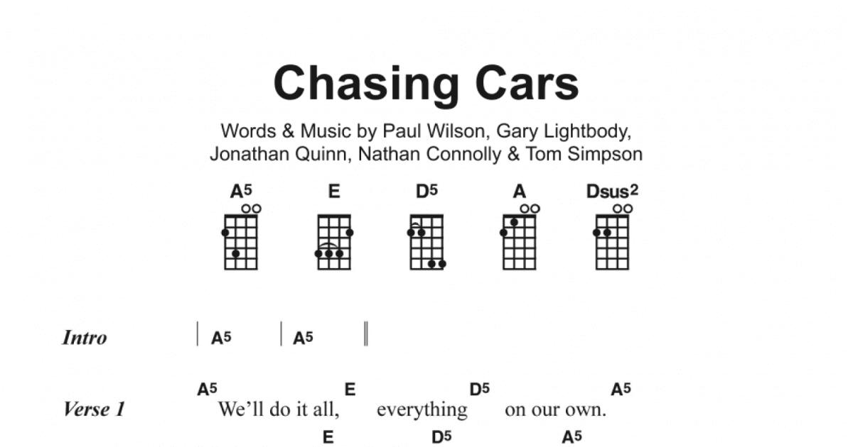 Chasing Cars – Snow Patrol (U)  Ukulele chords, Ukulele chords songs,  Guitar chords for songs