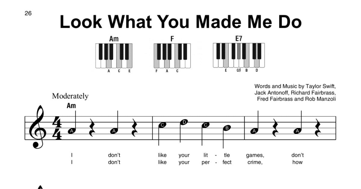 Look What You Made Me Do (Taylor Swift) Guitar Chord Chart