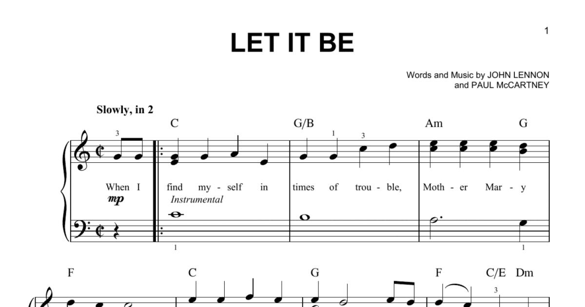 Let It Be (Easy Piano) Print Sheet Music Now