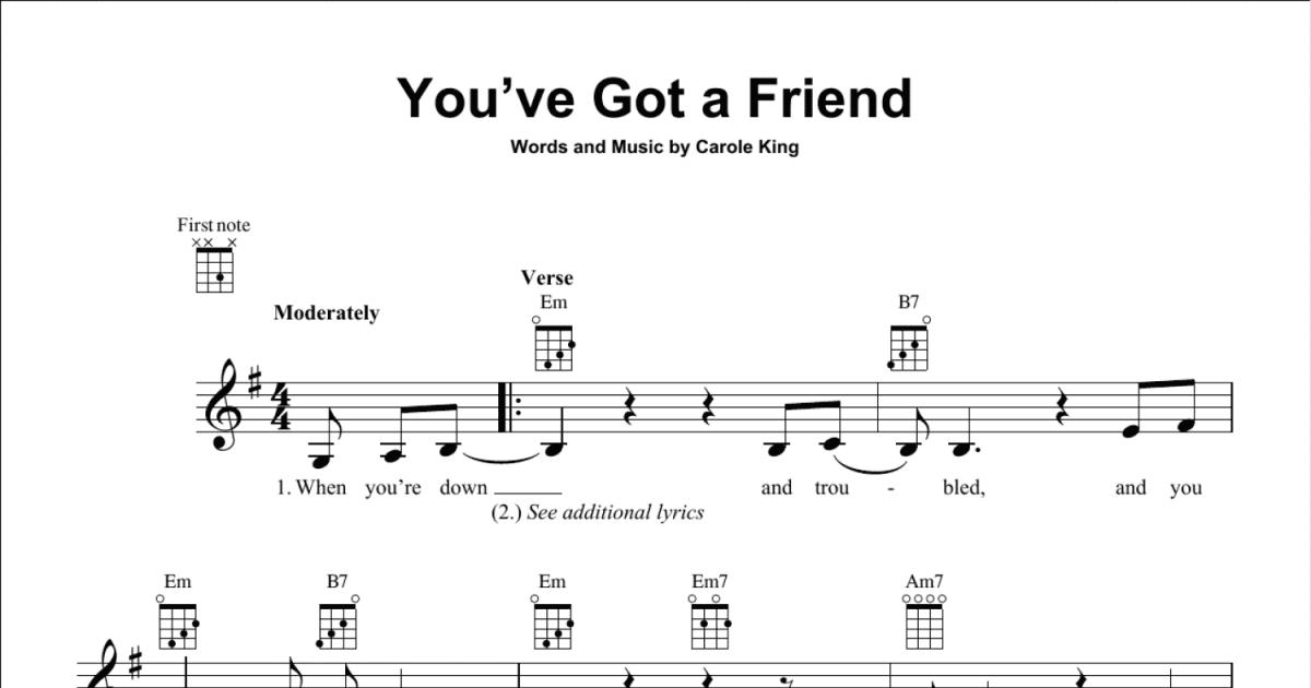 You Ve Got A Friend Ukulele Print Sheet Music Now