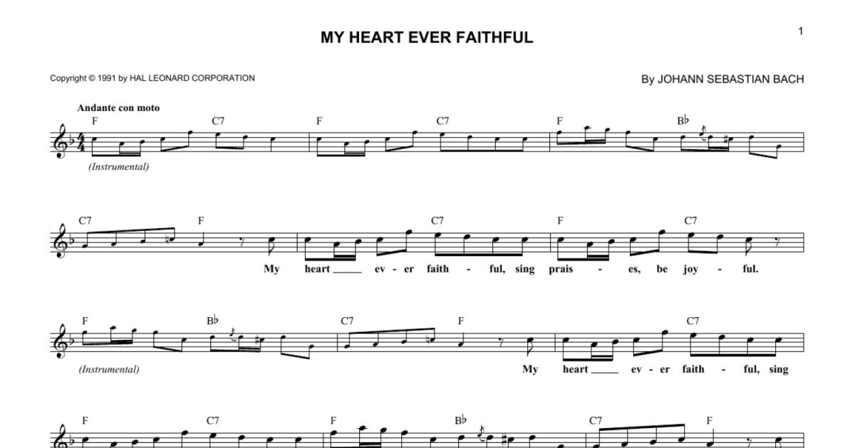 My Heart Ever Faithful sheet music (fake book) (PDF-interactive)