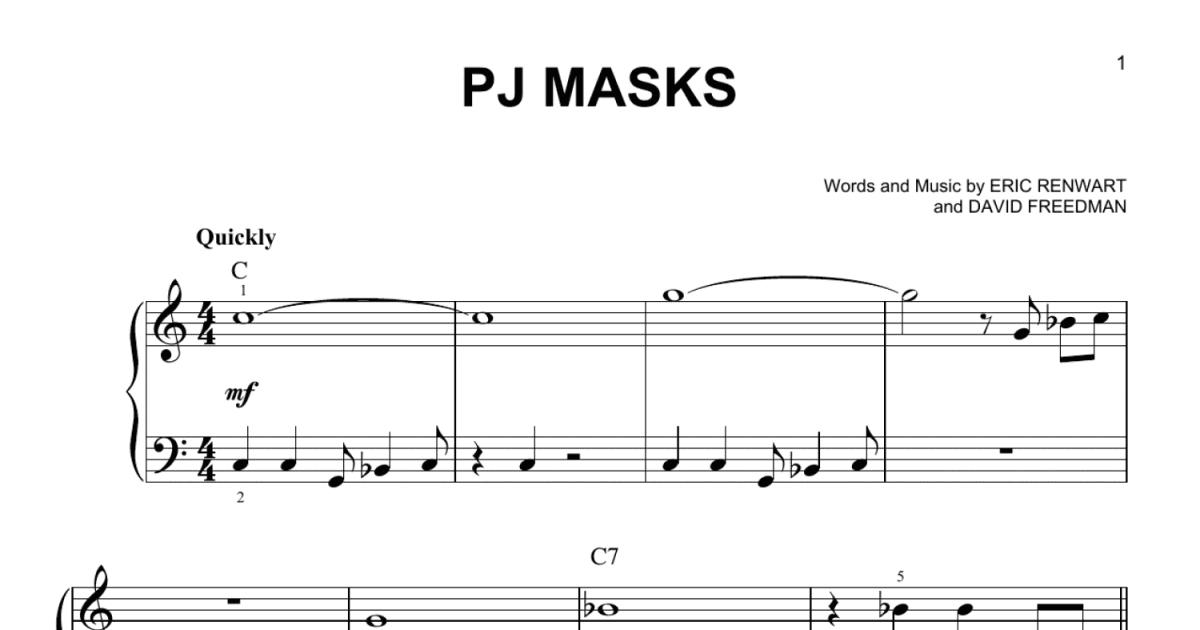 PJ Masks (Easy Piano) - Print Sheet Music Now