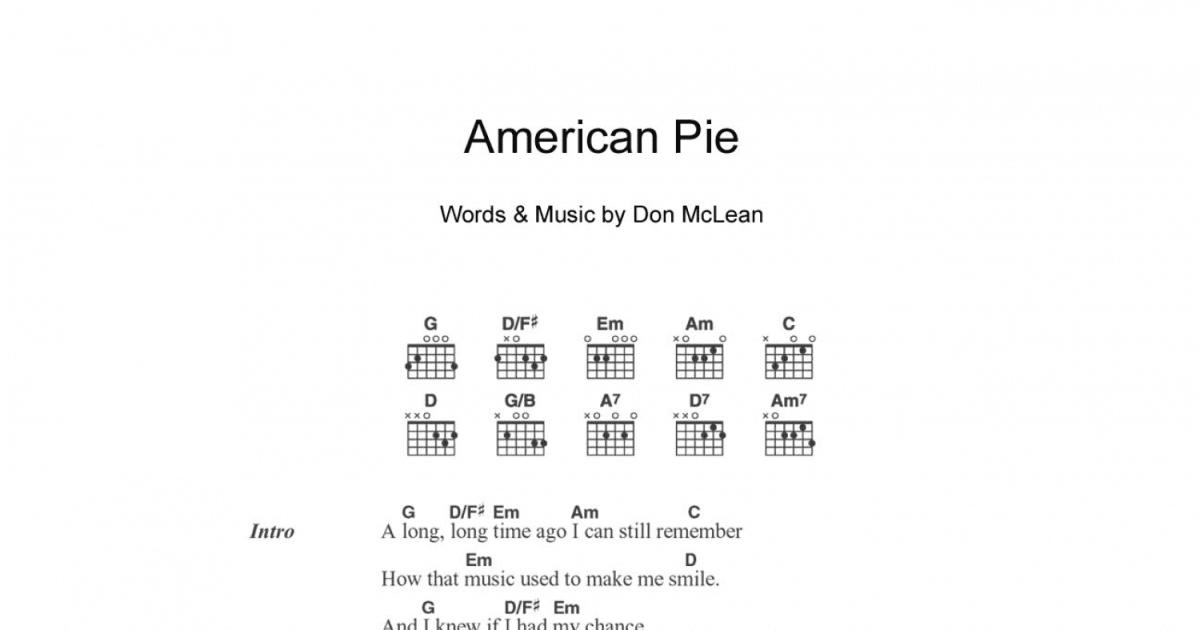 american pie guitar chords and lyrics