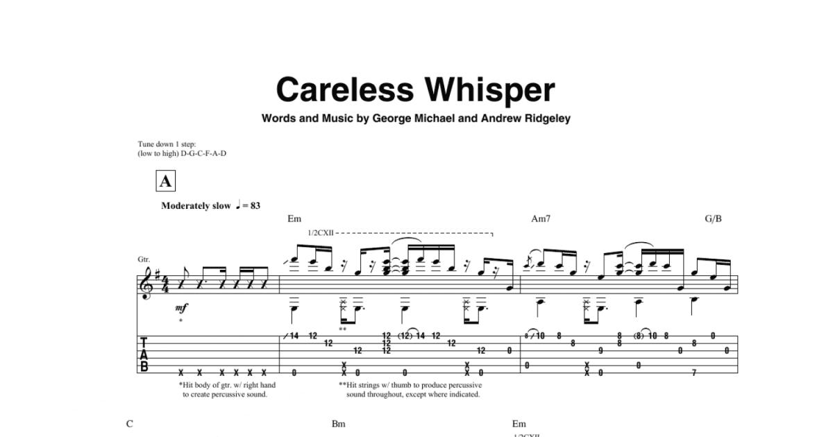 Careless Whisper (Guitar Tab) - Print Sheet Music Now