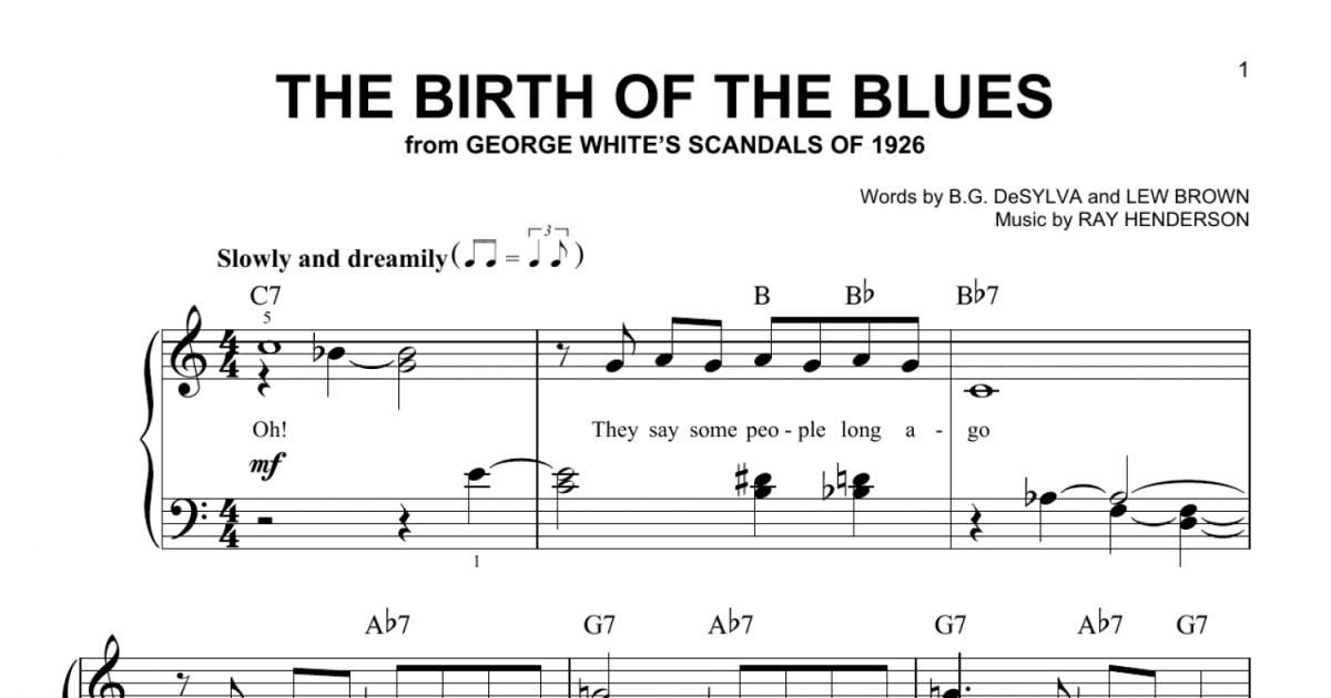 The Birth Of The Blues Easy Piano Print Sheet Music Now 6292