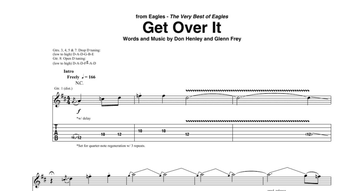  Get Over It Sheet Music (Guitar Tab/Vocal): Frey, Don