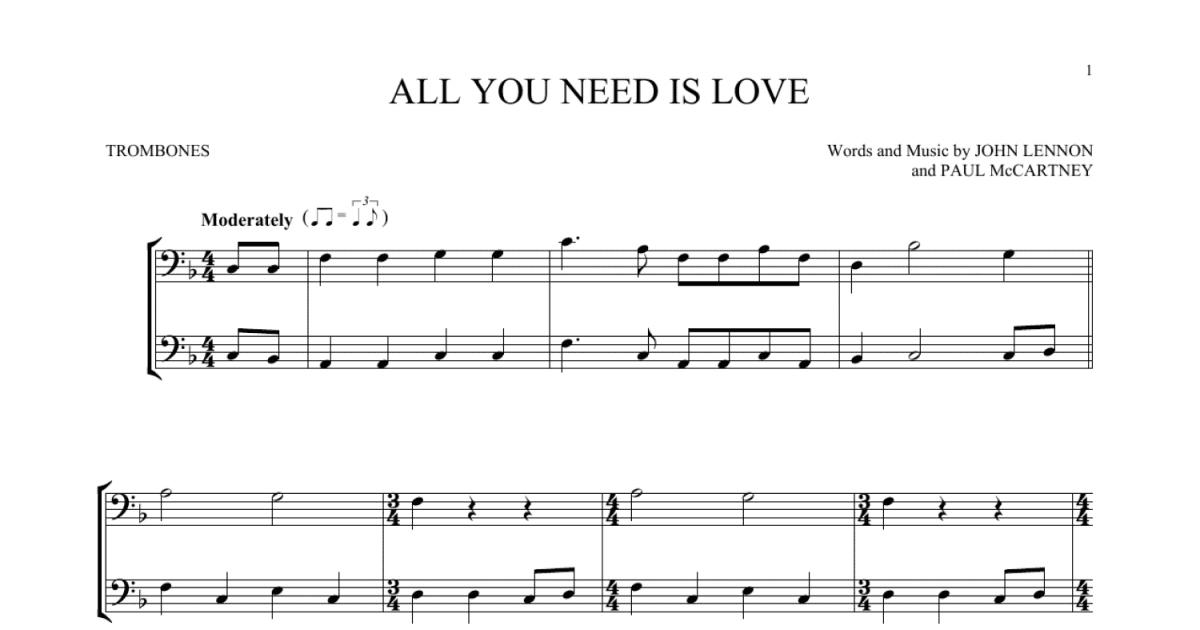 All you need is love deals trombone