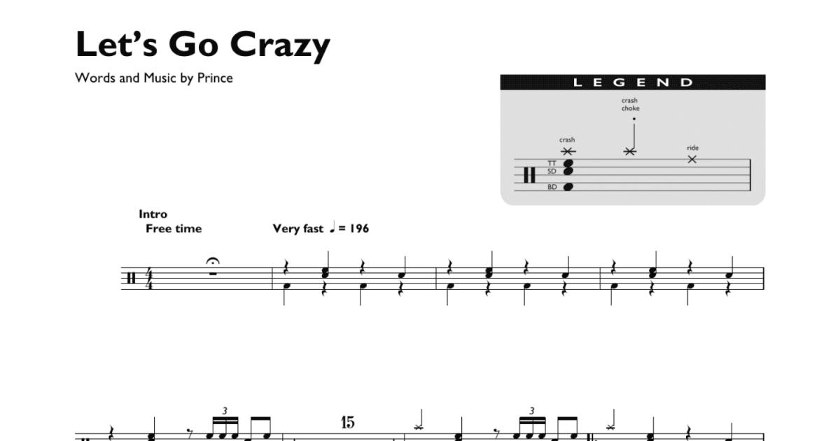 Let's Go Crazy Sheet Music, Prince