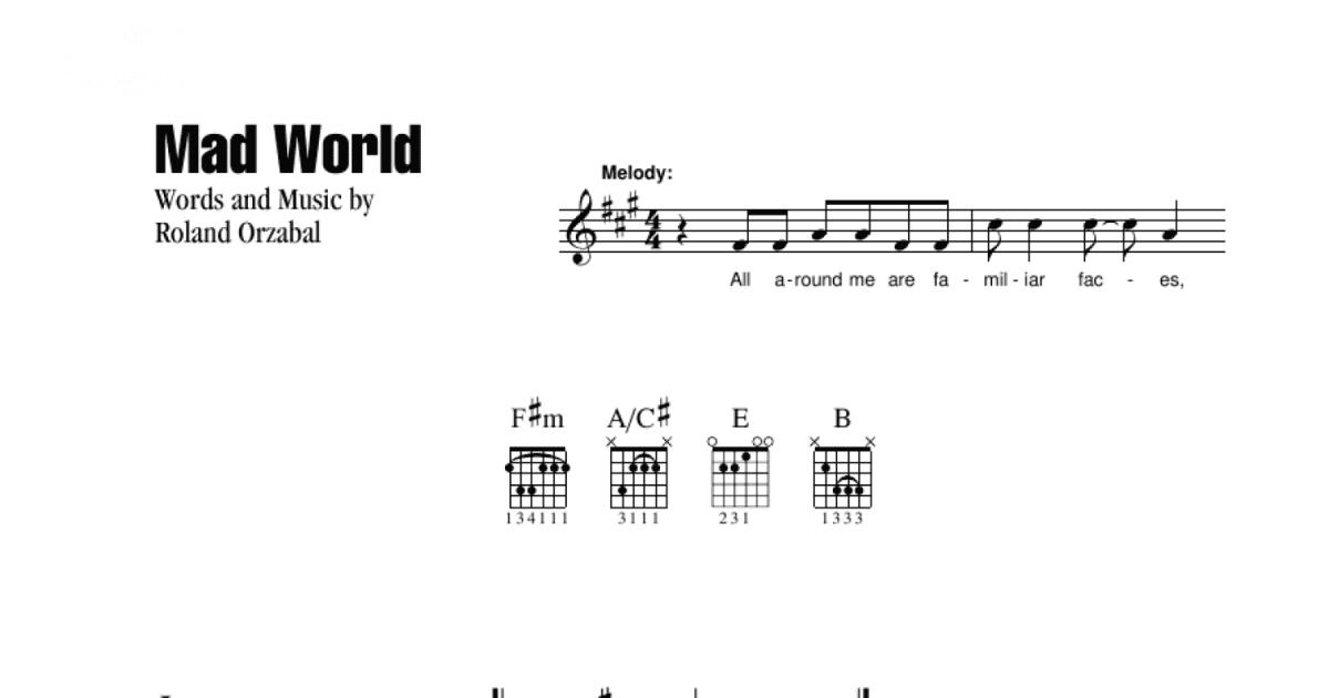 mad world chords guitar