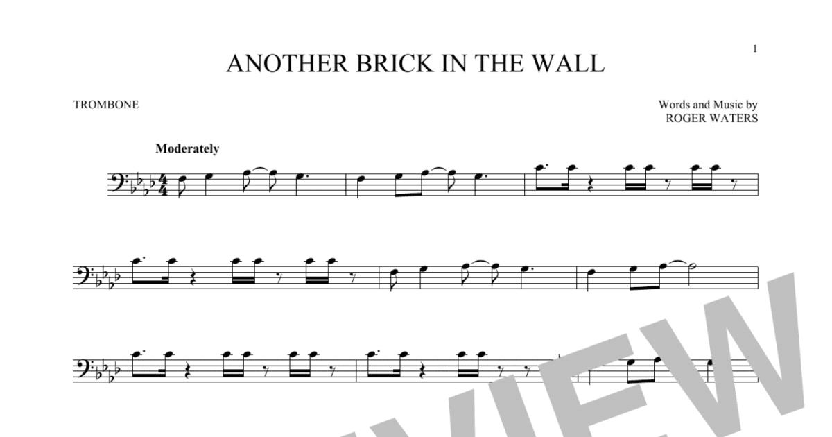 Another Brick In The Wall sheet music for trumpet solo (PDF)