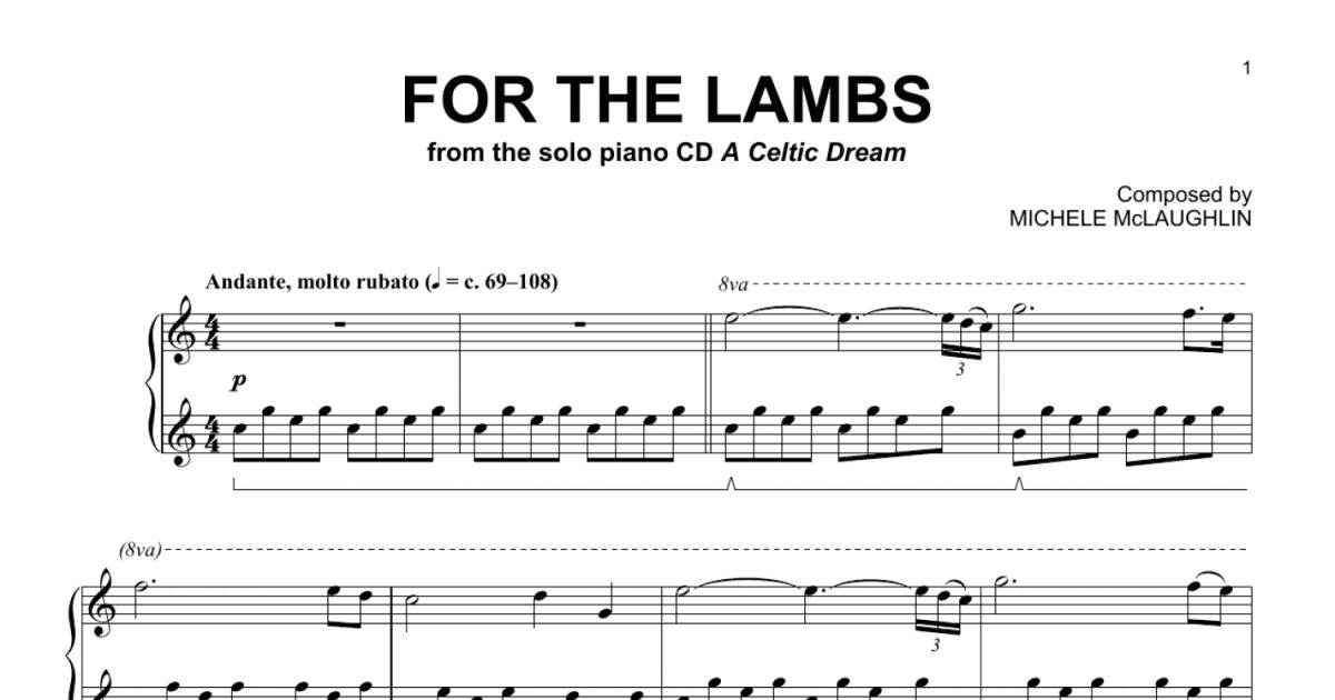 For The Lambs Piano Solo Sheet Music to Print