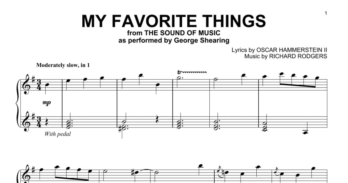 My Favorite Things (Lead sheet with lyrics ) Sheet music for Piano (Solo)  Easy