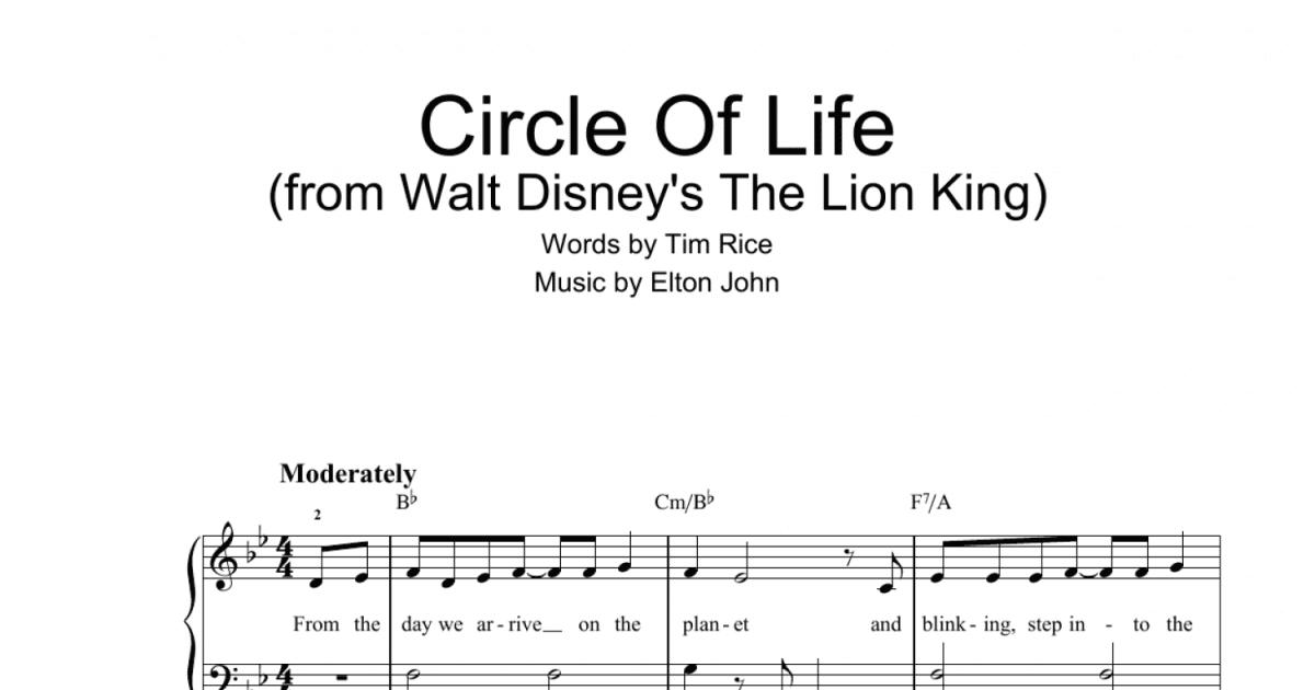 The Lion King “Circle of Life” lyrics - ESL worksheet by