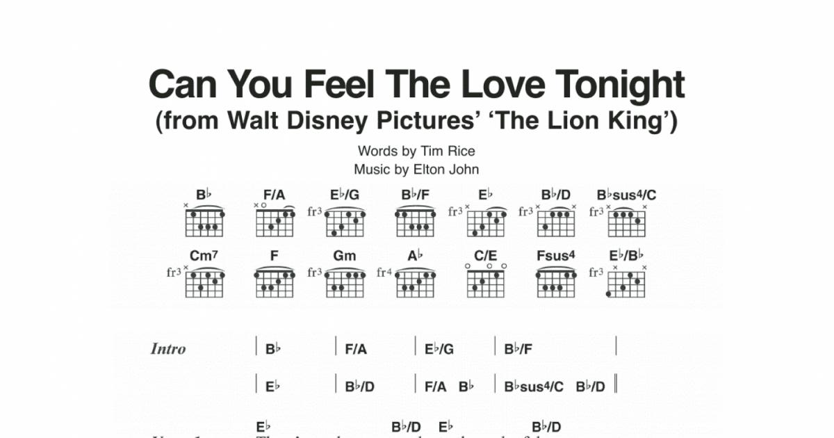 Can You Feel The Love Tonight - The Lion King - Ukulele Chords