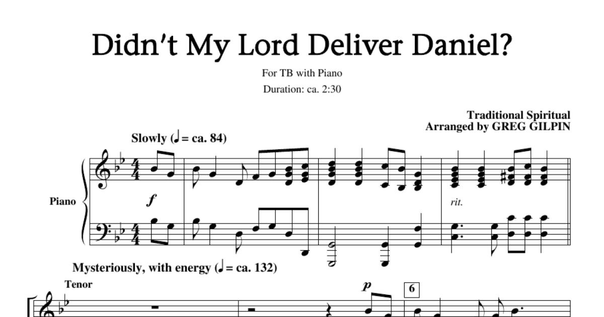 Didn't My Lord Deliver Daniel? (TB Choir) - Print Sheet Music Now