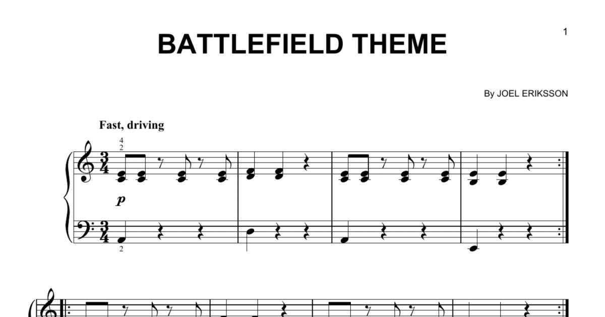 Battlefield 1942 Theme Easy Piano Print Sheet Music Now