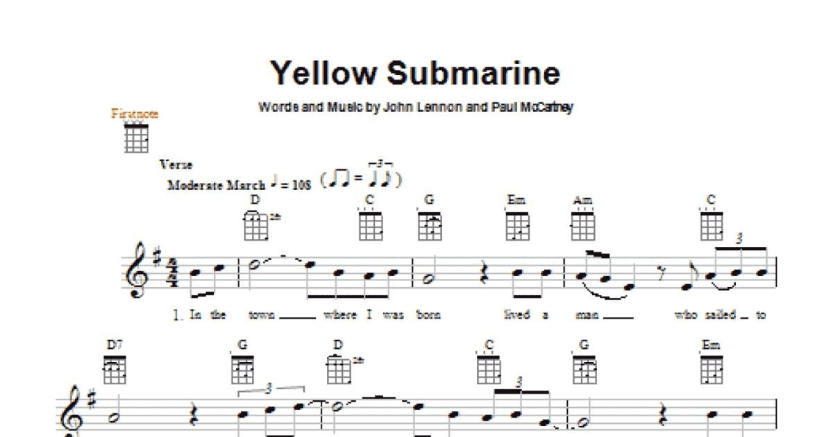 Yellow Submarine (Ukulele) - Print Sheet Music Now