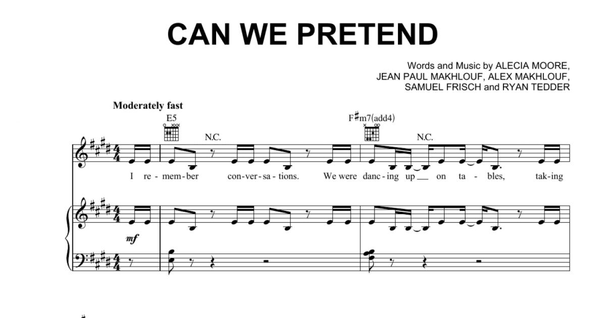 Pretending (Piano, Vocal & Guitar Chords (Right-Hand Melody))