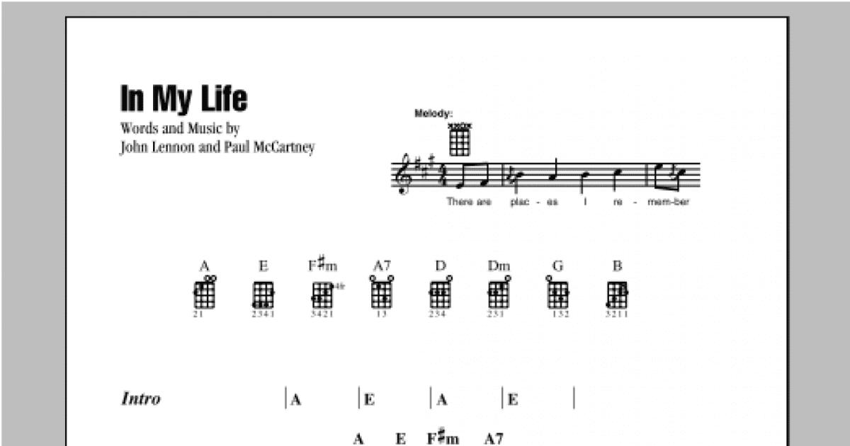 In My Life Ukulele Chordslyrics Print Sheet Music Now