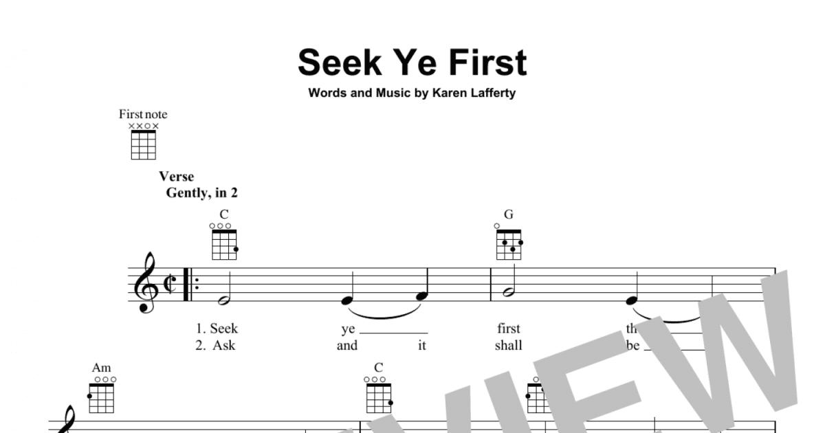 Seek Ye First sheet music for ukulele (PDF-interactive)