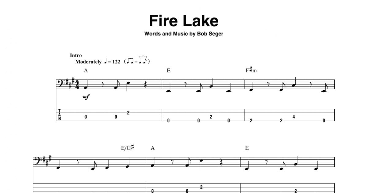 Download and Print Fire Lake sheet music for bass (tablature