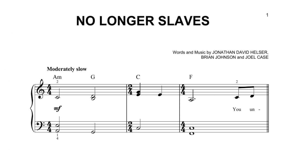 No Longer Slaves Easy Piano Print Sheet Music Now   407551 