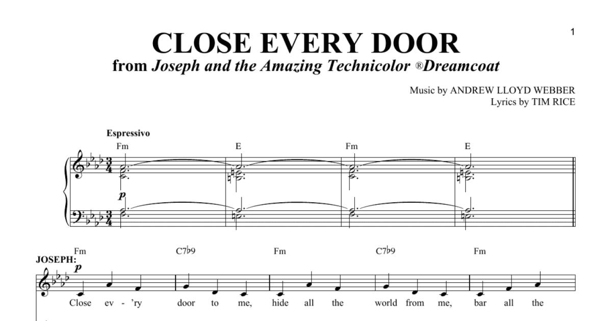 Close Every Door (Piano & Vocal) - Print Sheet Music Now