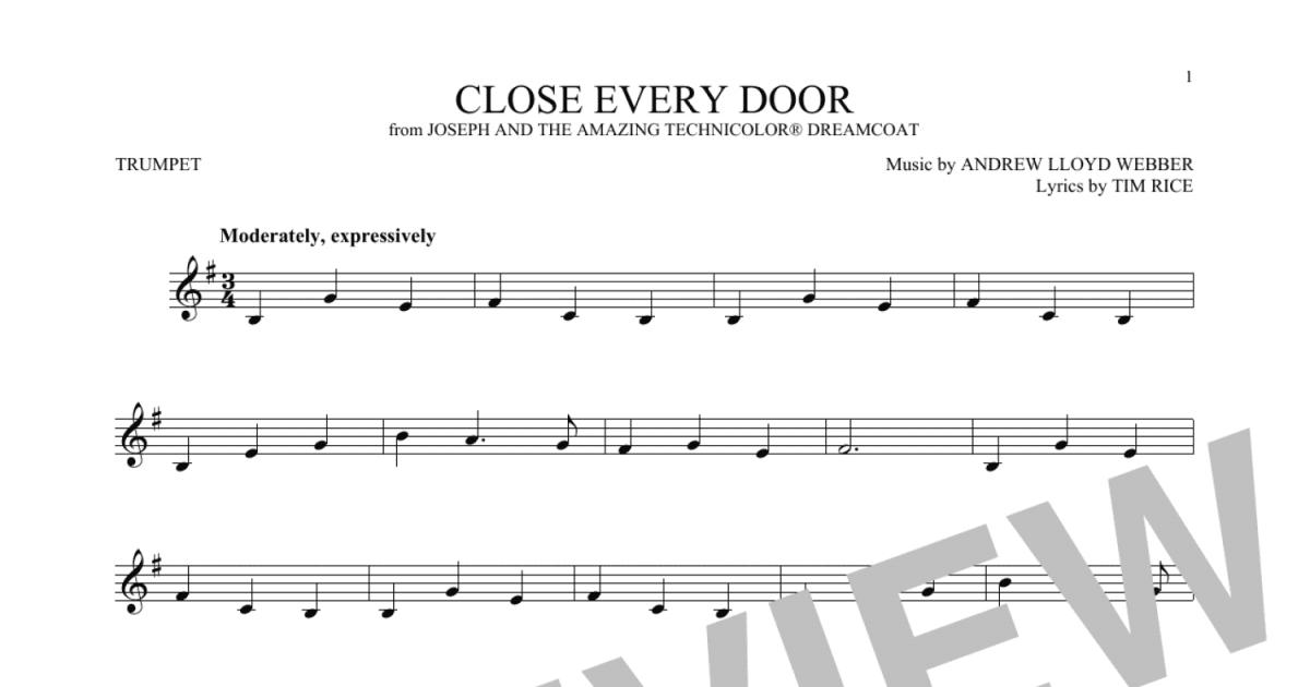 Close Every Door (Trumpet Solo) - Print Sheet Music Now