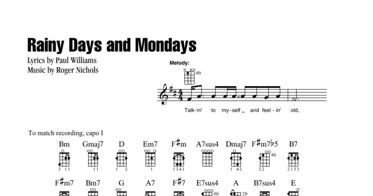 Rainy Days And Mondays [Jazz version] (arr. Brent Edstrom) sheet