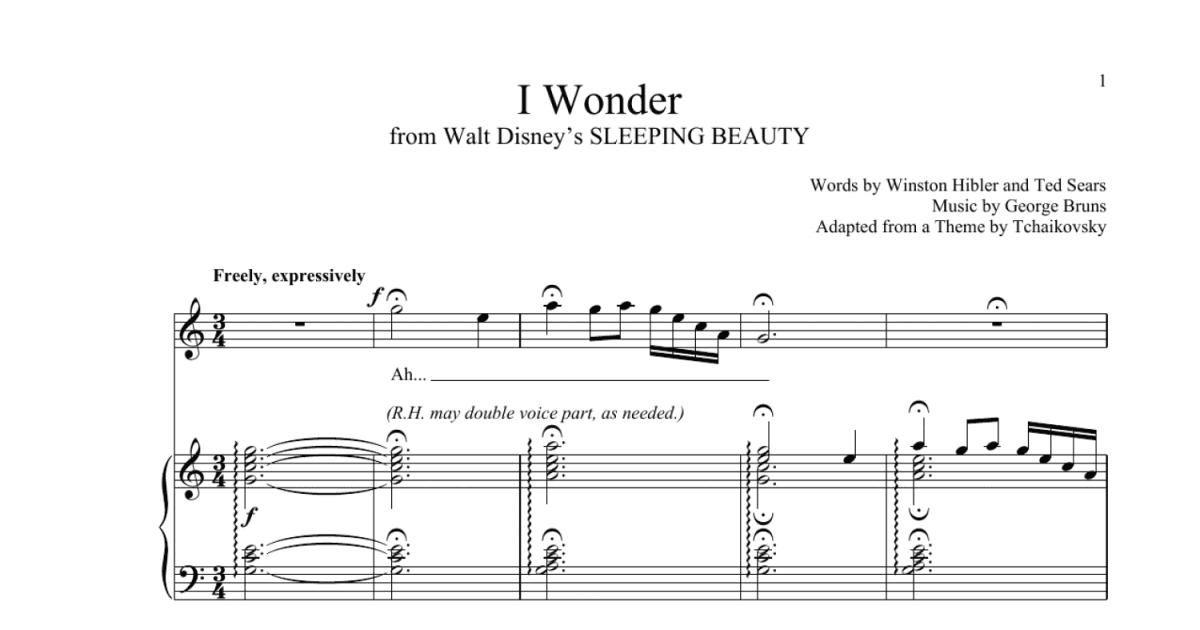 I Wonder Piano And Vocal Print Sheet Music Now 3623