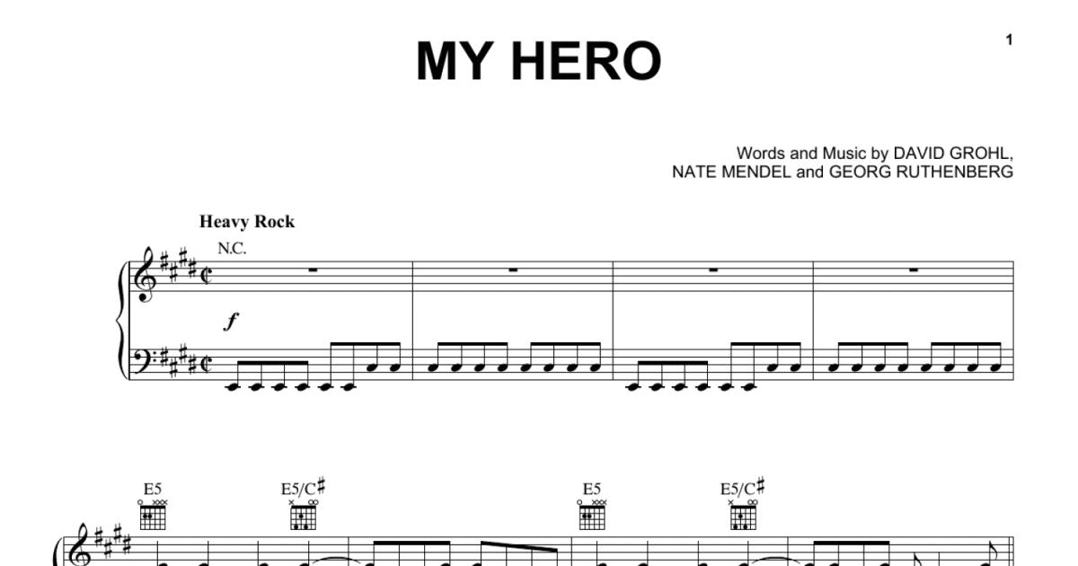 My Hero sheet music for voice, piano or guitar (PDF-interactive)