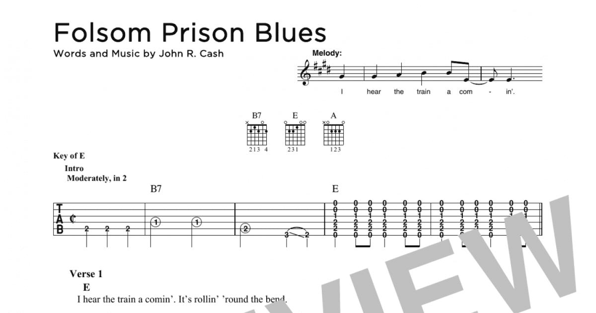 Folsom Prison Blues (Solo Guitar) - Print Sheet Music Now