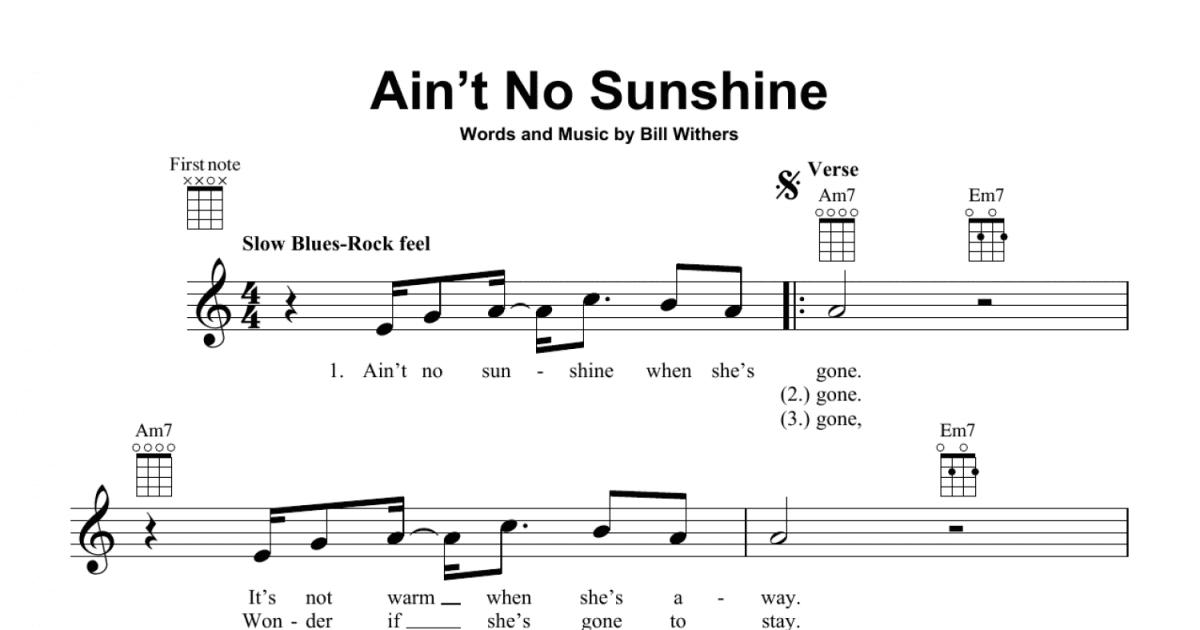 BILL WITHERS Ain't No Sunshine, PDF, Rhythm And Blues Songs