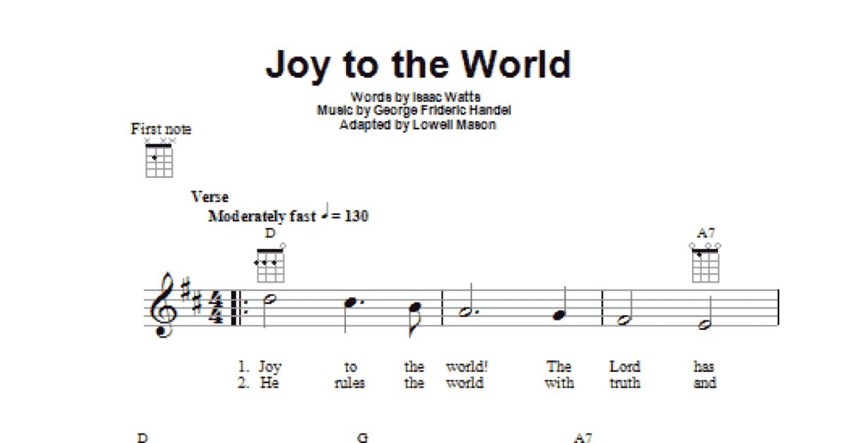 Joy To The World Ukulele Print Sheet Music Now 5951