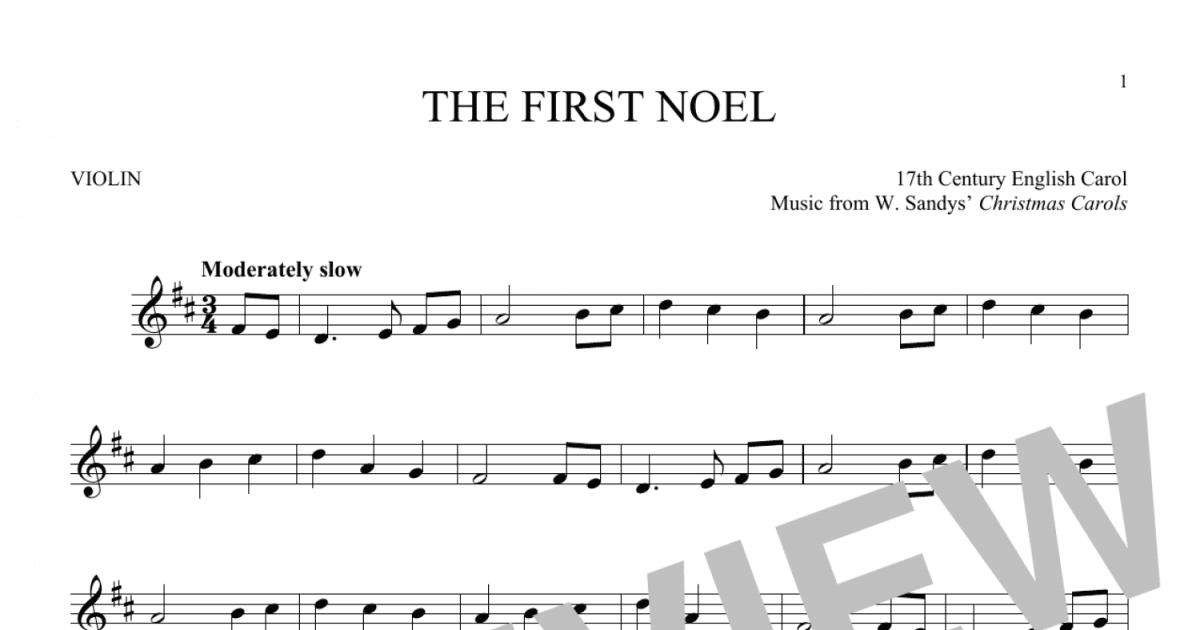 The First Noel (Violin Solo) - Print Sheet Music Now