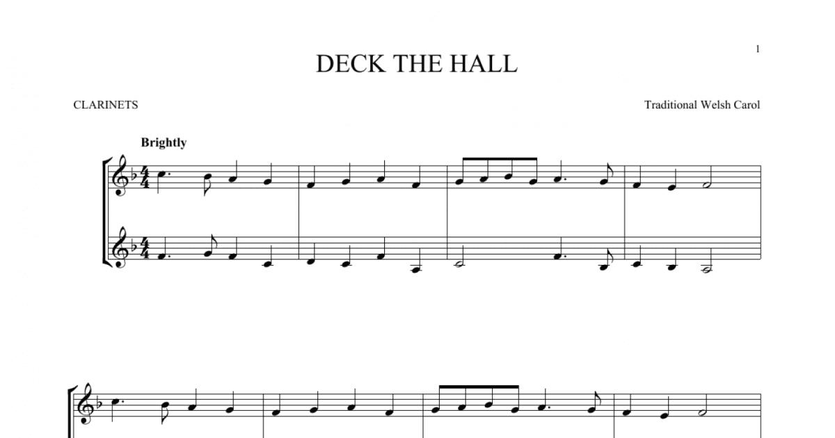 Deck The Hall (Clarinet Duet) - Print Sheet Music Now