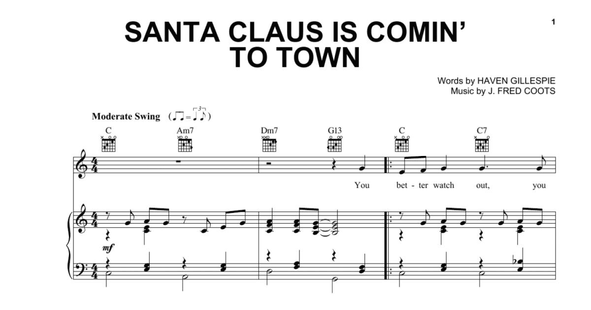 Santa Claus Is Comin' To Town (Vocal Pro + Piano/Guitar) - Sheet Music