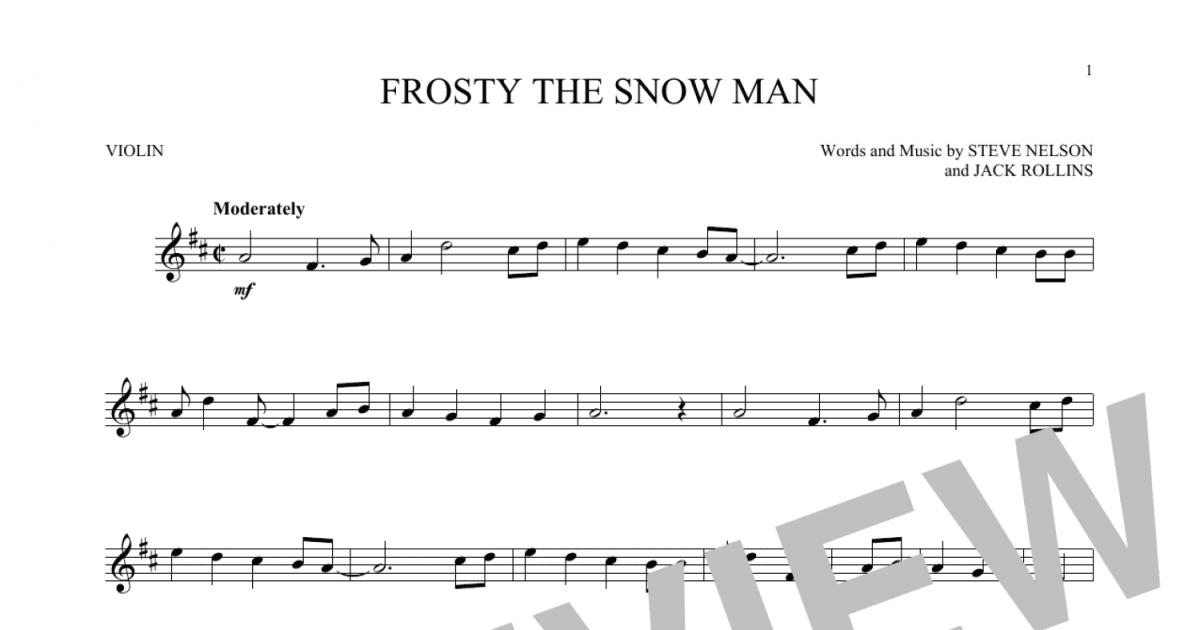 frosty the snowman sheet music violin