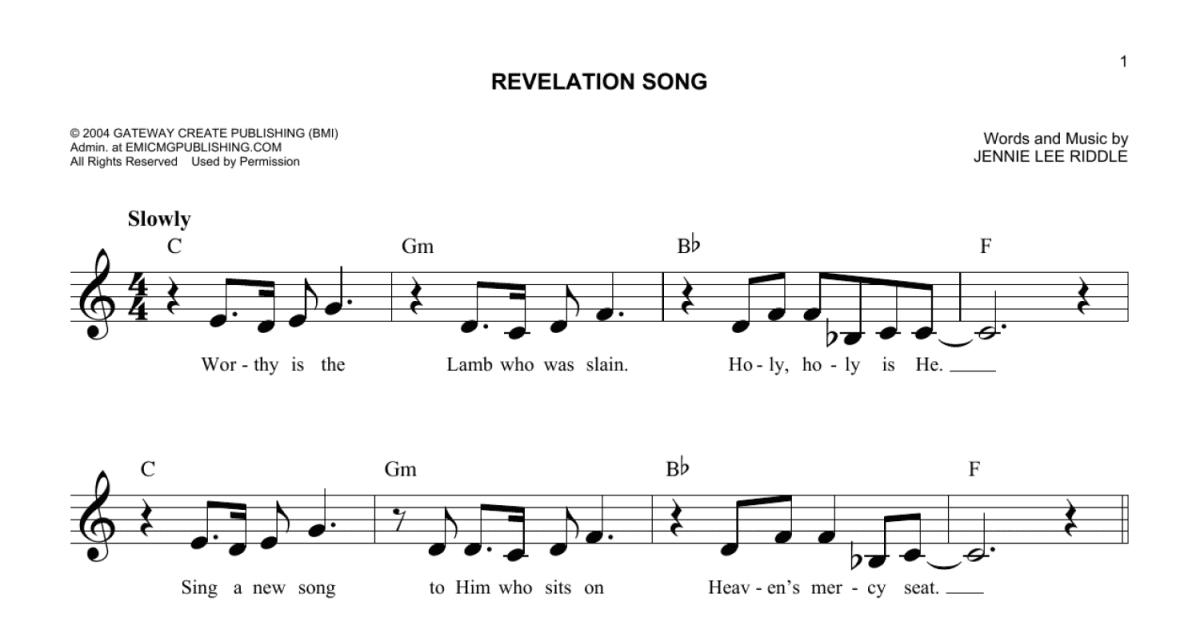 Revelation Song sheet music (fake book, (intermediate) (fake book)